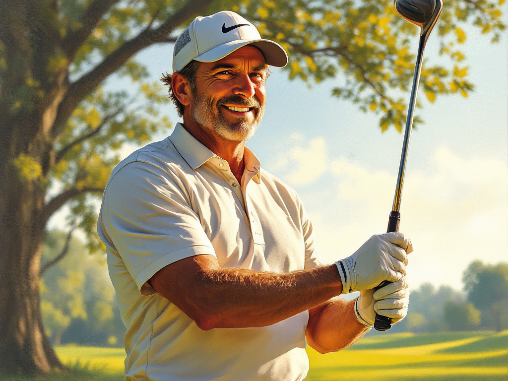 Golfer demonstrating a quick 10-second pre-shot routine before hitting driver