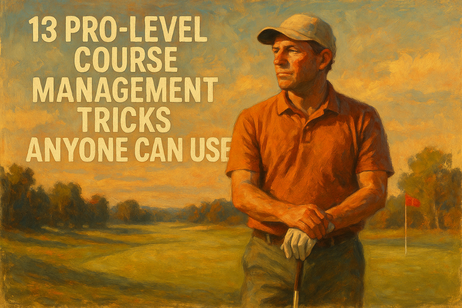 Weekend golfer reviewing course strategy with a yardage book while standing on a tee box