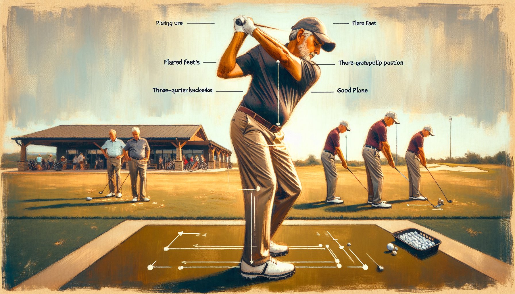 Senior golfer demonstrating proper swing adjustments for power and consistency