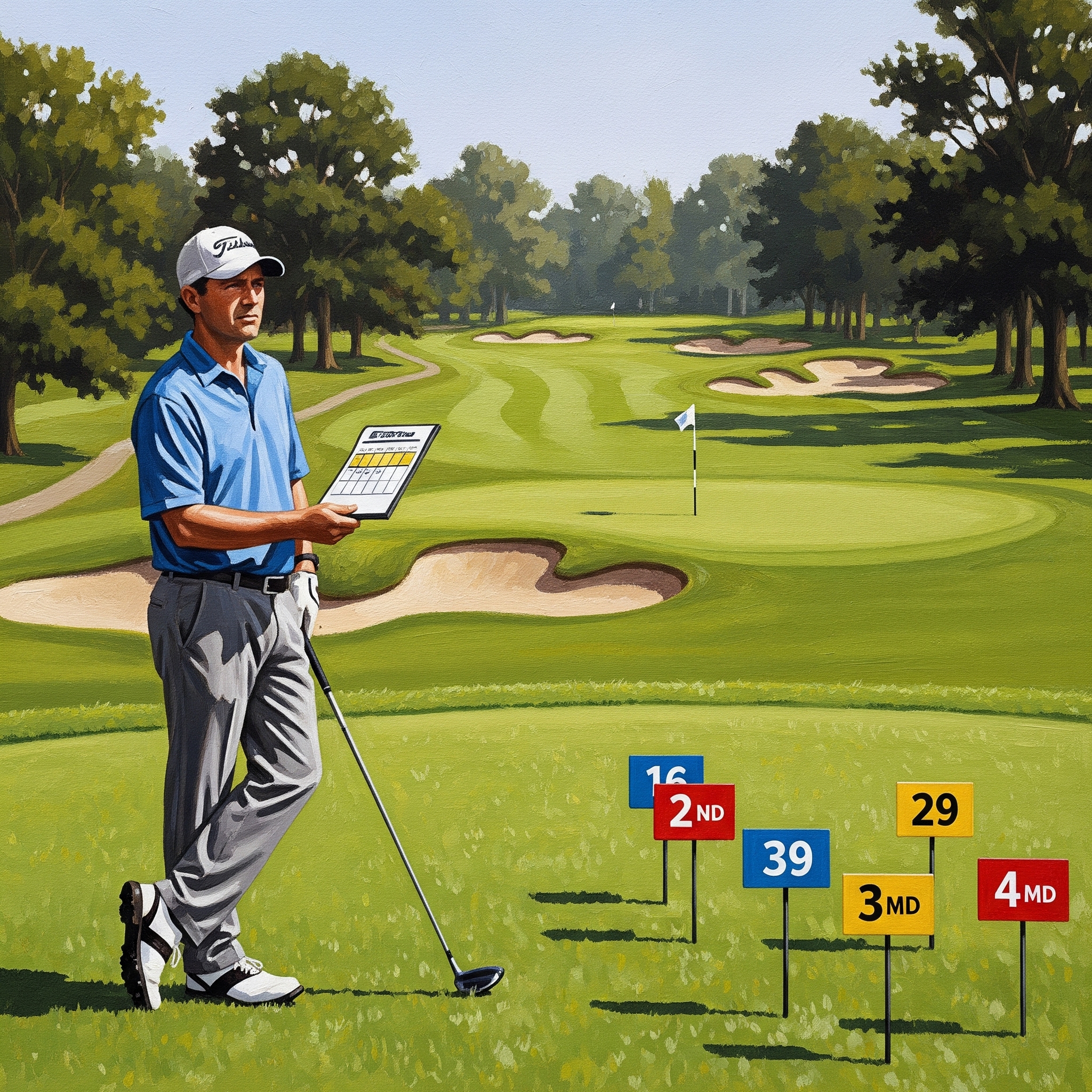 Weekend golfer selecting the correct tee box