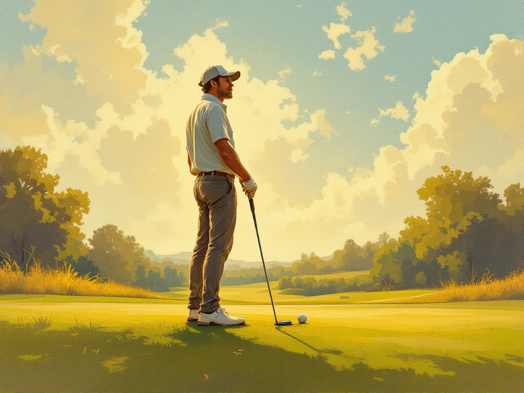 Golfer looking determined after a triple bogey