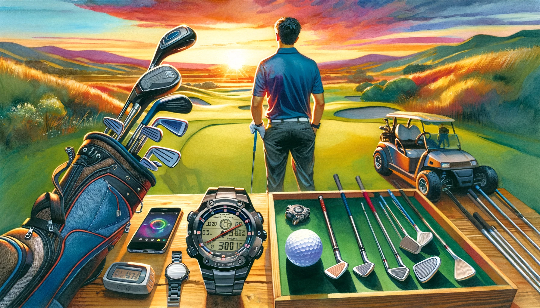 Young golfer sunrise tech